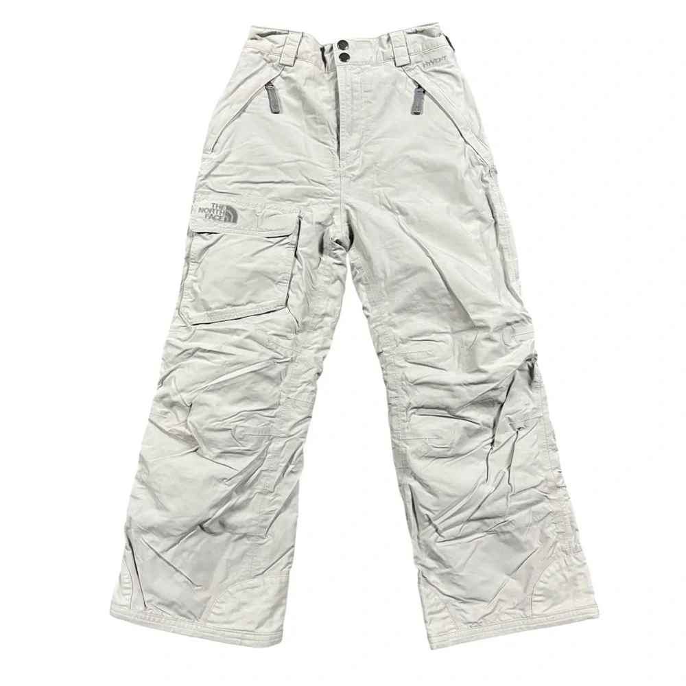 The North Face Youth M Snow Pants Light Gray Winter Ski Snowboard Cargo